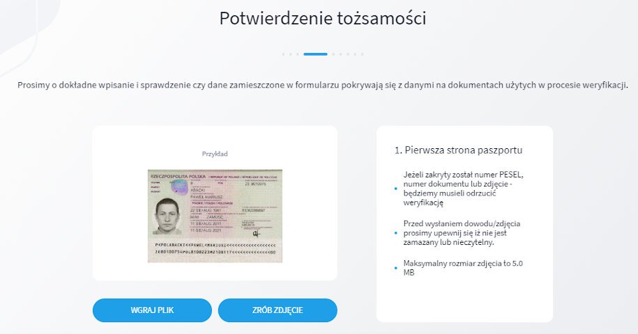 aby przejść przez weryfikację na giełdzie kryptowalut bitbay potrzebujemy przesłać zdjęcie dokumentu potwierdzającego naszą tożsamość