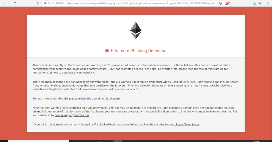 komunikat o ethereum phishing detection