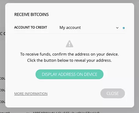 receive bitcoins ledger
