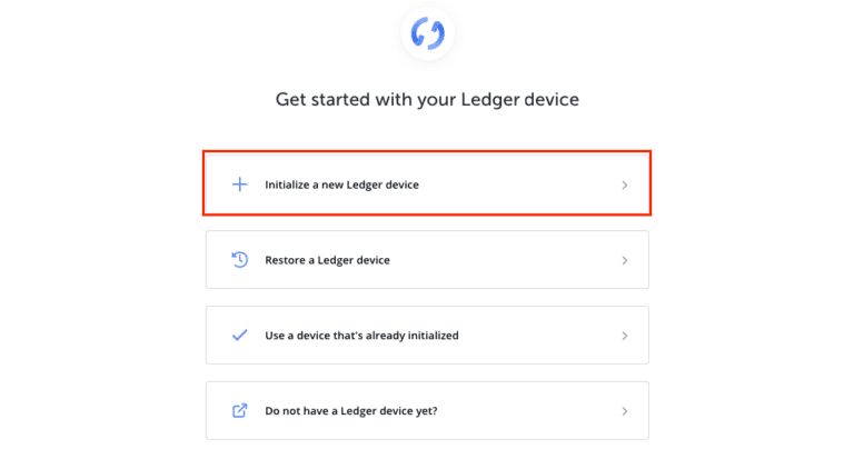 initialize new ledger device