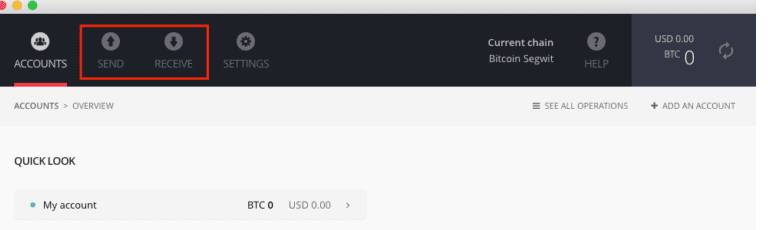 ledger receive / send