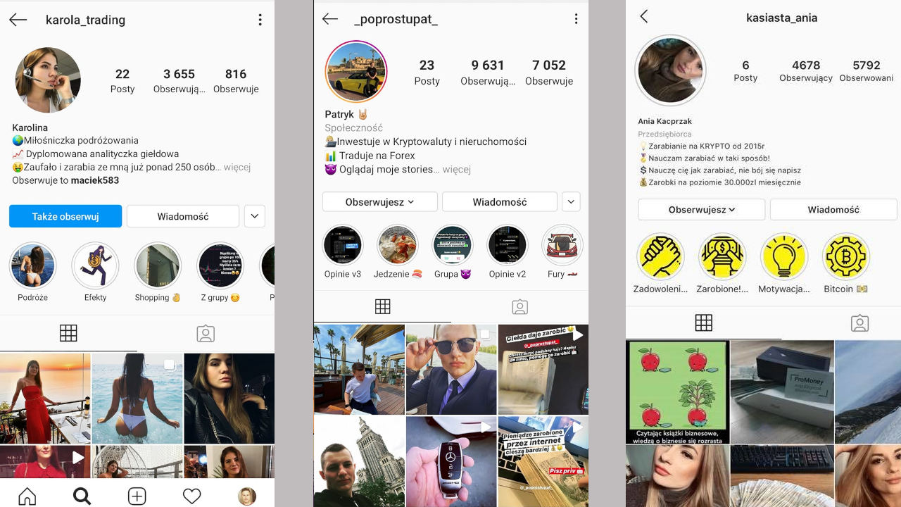 promotorzy scamów na instagramie lista cz. 2