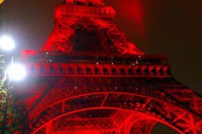 Eiffel Tower red