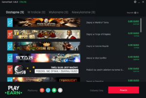 Zarabianie z GamerHash poprzez funkcję Play&Earn