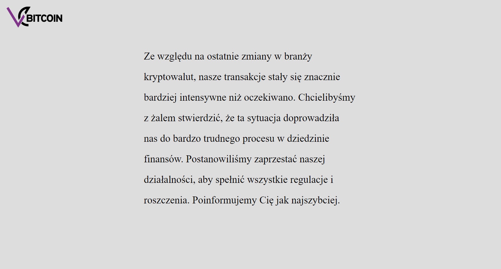 Oświadczenie tureckiej giełdy Vebitcoin