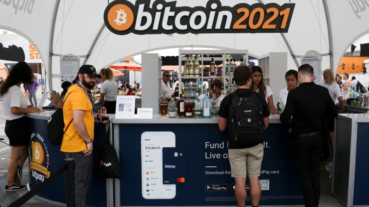 stoisko na Bitcoin 2021 w Miami
