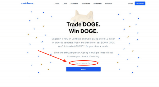 pozew na coinbase w sprawie konkursu DOGE