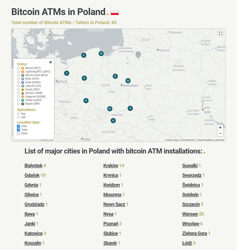 kryptomaty w polsce