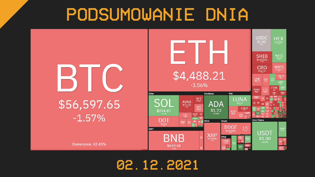 Podsumowanie dnia w kryptowalut 02.12.2021