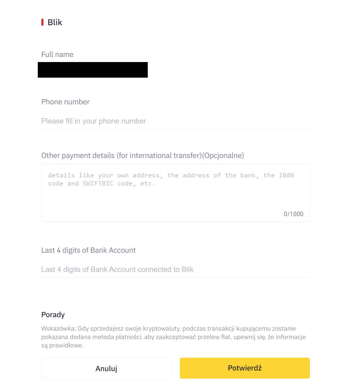 jak kupić btc za blik lub paypal
