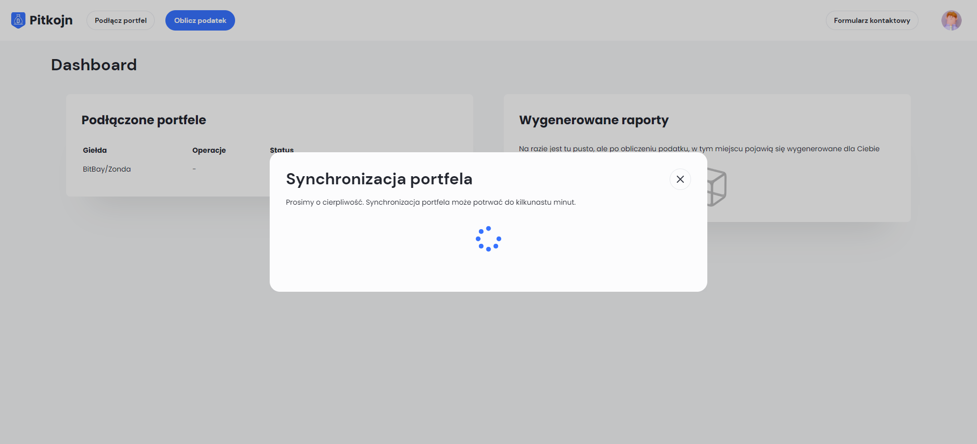 synchronizacja portfela
