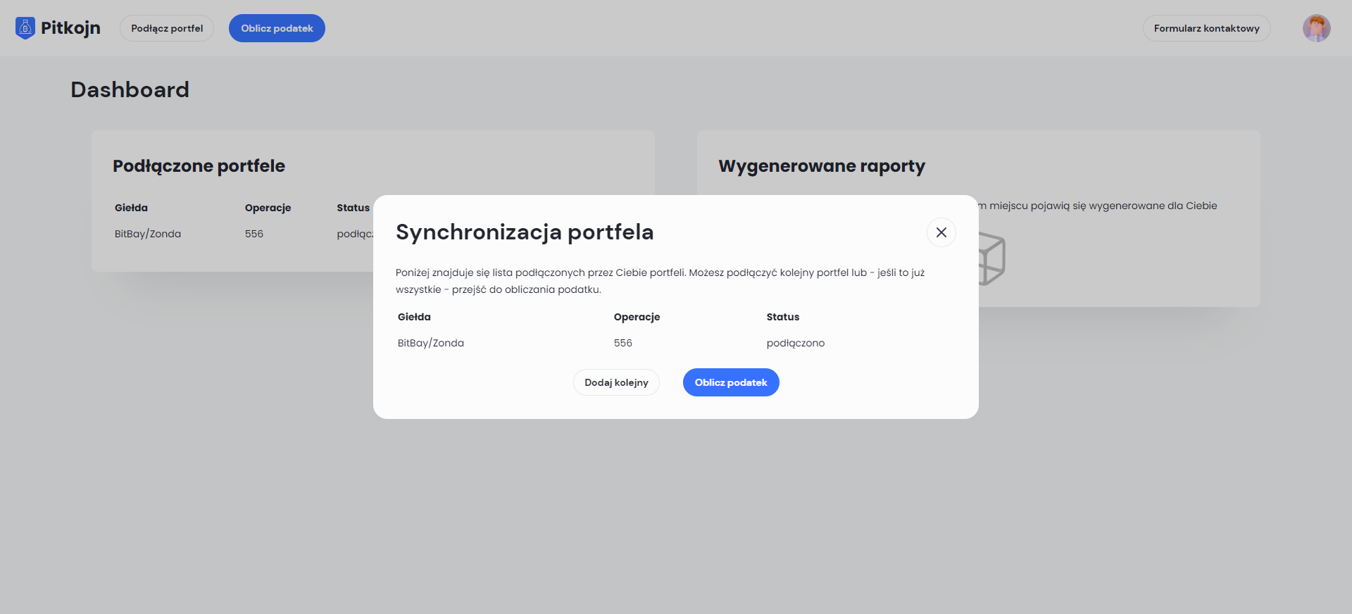 oblicz lub dodaj portfel