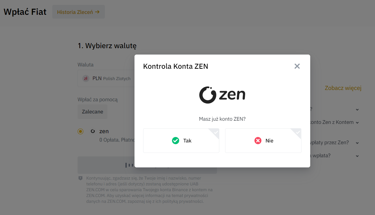 kolejny etap zakupu pln na binance