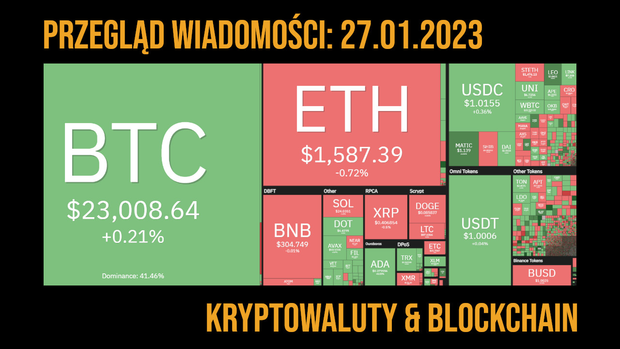 kurs kryptowalut 27 stycznia 2023