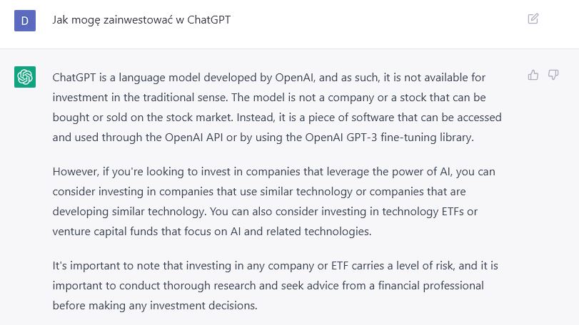 Jak zainwestować w ChatGPT?