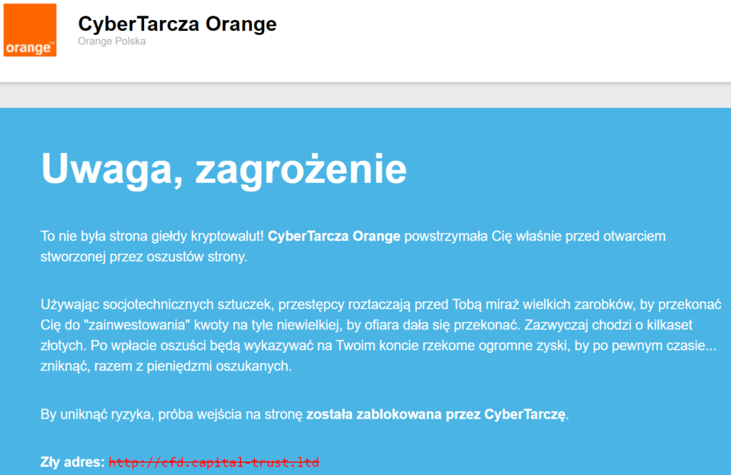cfd capital trust cybertarcza orange