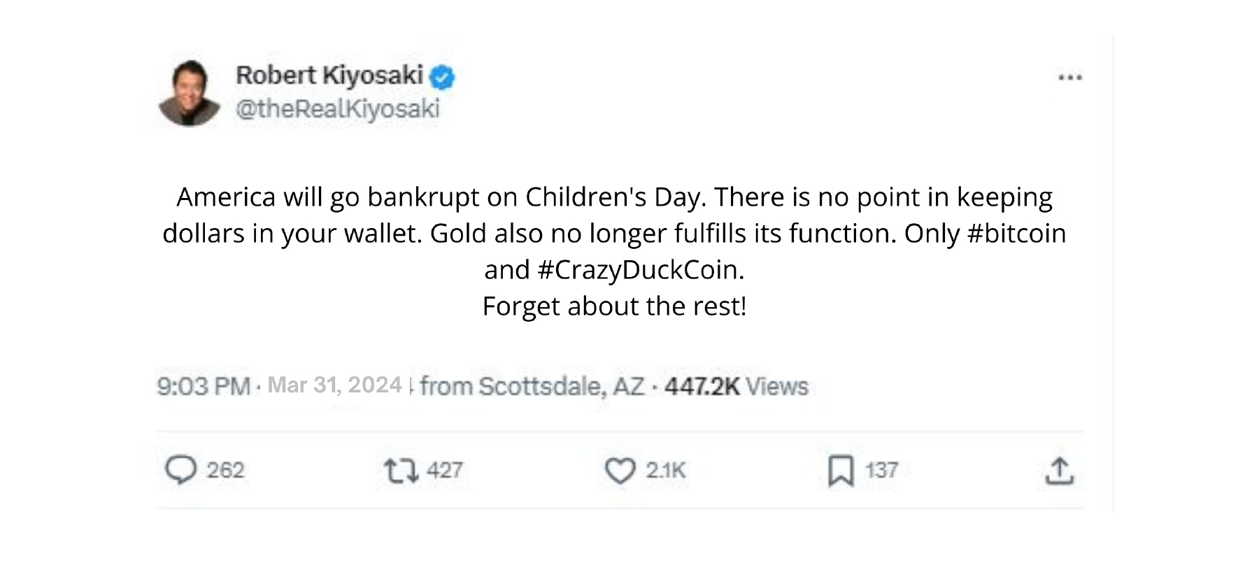 Robert Kiyosaki 1 kwietnia