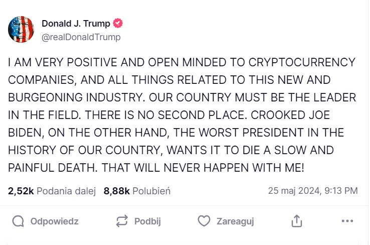Donald Trumpt kryptowaluty