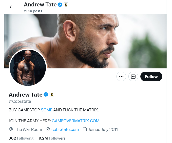 andrew tate twitter