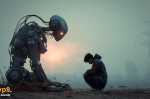 ai robot czlowiek midjourney ai obraz