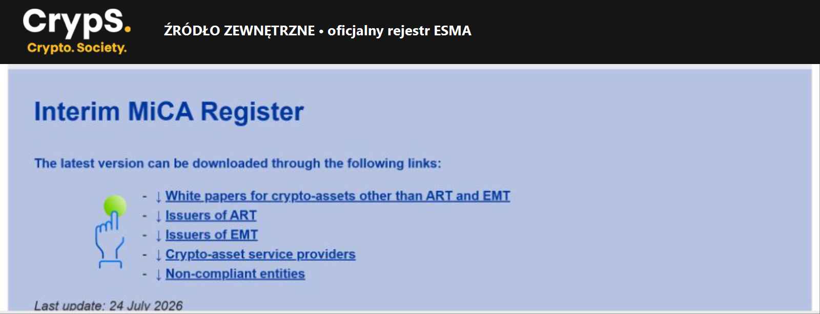 screen esma mica register branded